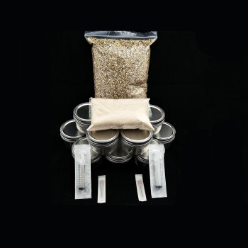Half Pint Starter Pack, 12HP Jars, 500 BRF  4L Vermiculite, 2 x Syringes, Instructions - FREE SHIPPING